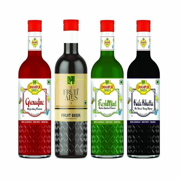 Dhampur Green Mocktail Combo Pack Grenadine Mocktail Syrup, Fresh