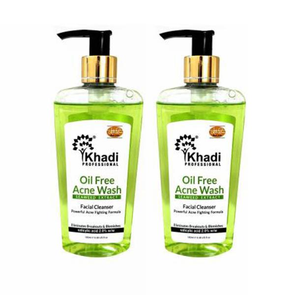 Khadi Oil Free Acne Wash Seaweed Extract 180ml (Pack of 2) JioMart