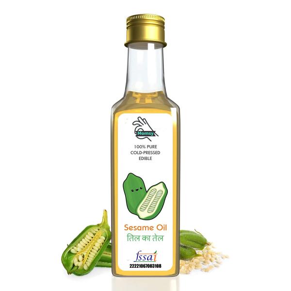 Momsy Premium Black Sesame Oil Kacchi Ghani Cold Pressed Sesame Oil