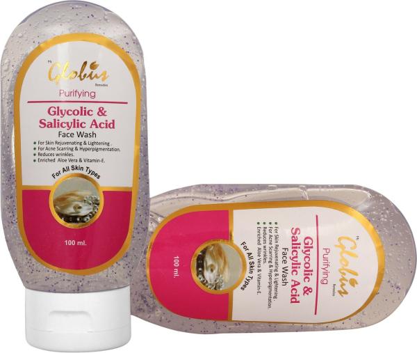 Globus Glycolic Acid And Salicylic Acid All Skin Type Face Wash, 100 Ml