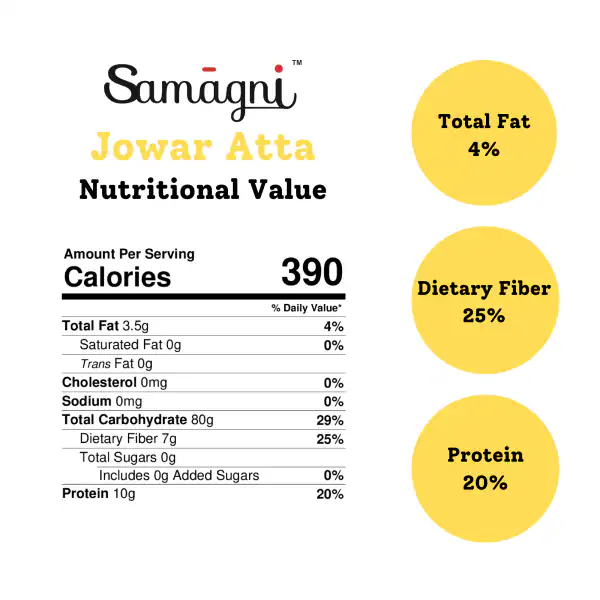 Samagni Jowar Atta Flour Low Glycemic Index GlutenFree Atta