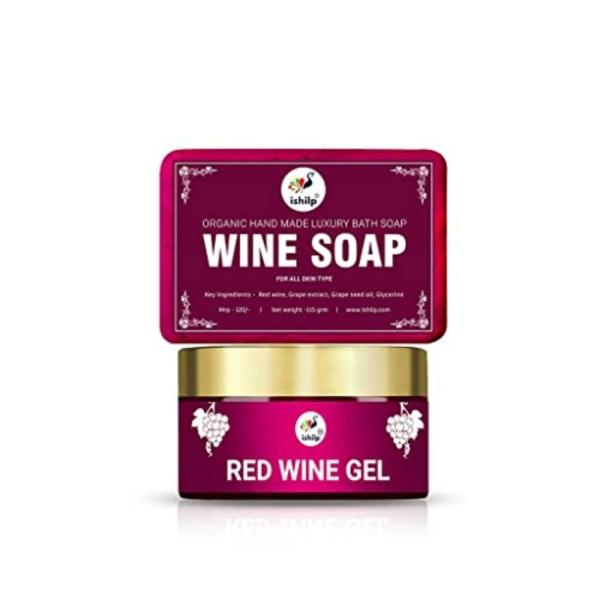Ishilp Red Wine Gel 50Gms And Red Wine Handmade Soap 100 gm Pack Of 2