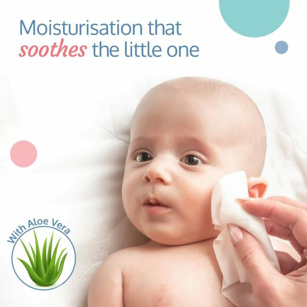 LuvLap Moisturizing wipes for baby skin with Aloe Vera Extract, 72