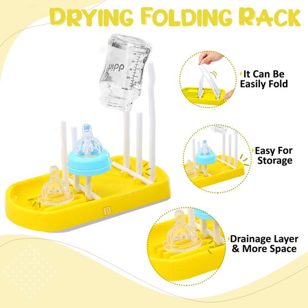 Bembika Yellow Silicone Baby Drying Rack Folding For Kids JioMart