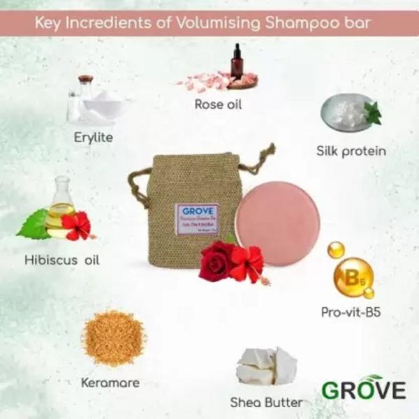 Grove Products Silk Protein Volumizing Shampoo Bar For Bouncy, Curly