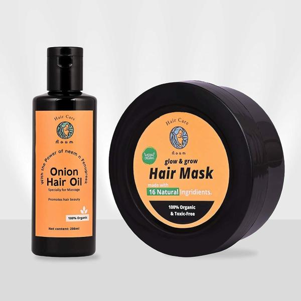 Aoum- Organic combo pack Onion Hair Oil Specially for Massage 200ml with  Hair Mask 200gm - JioMart