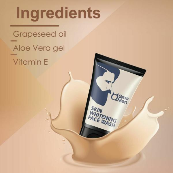 Qraa Men Vitamin C Skin Whitening Face Wash for Men with Yogurt and