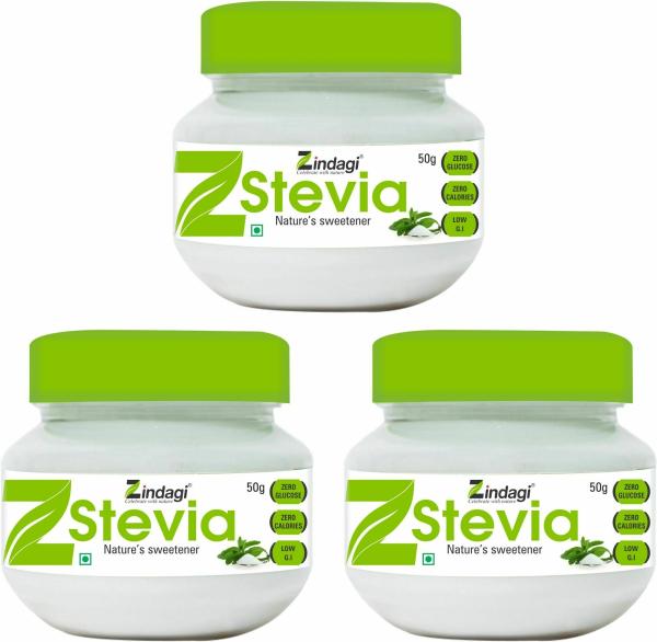 Zindagi Sugar Free Stevia White Powder for Diabetic and Obese 50 g