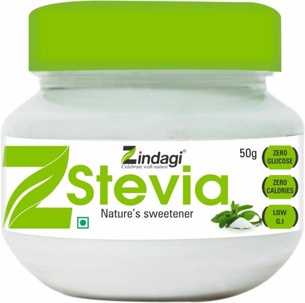 Zindagi Sugar Free Stevia White Powder for Diabetic and Obese 50 g