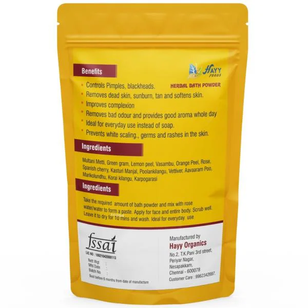 HayyFoods Herbal Bath Powder Kuliyal Podi Nalangu Maavu Skin Care