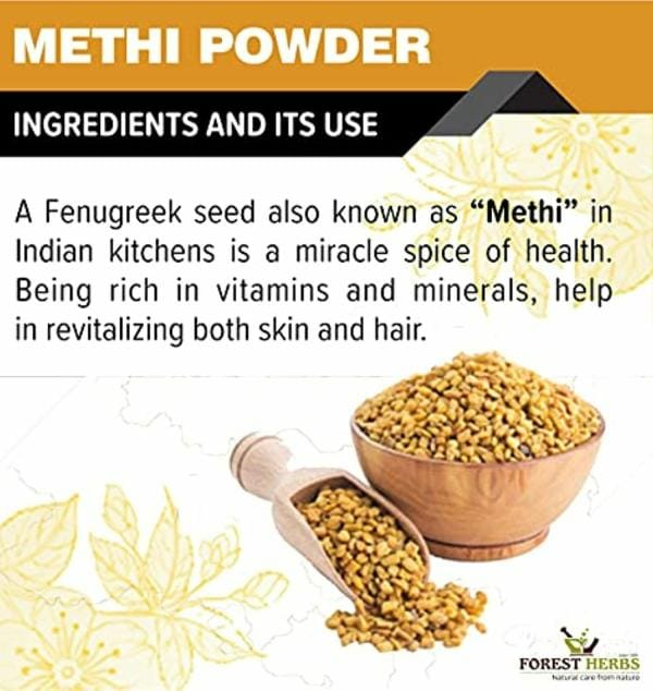 The Forest Herbs Natural Care From Nature Sulphate Free Fenugreek Methi  Powder For Hair, Skin and Eating 200 Gms Pack of 2 - JioMart