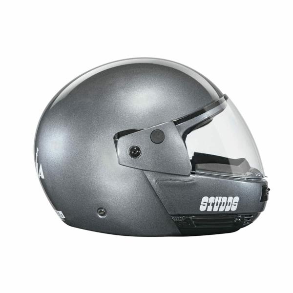 Studds Ninja Pastel Plain Flip Up Full Face Helmet (Gun Grey, XL) JioMart