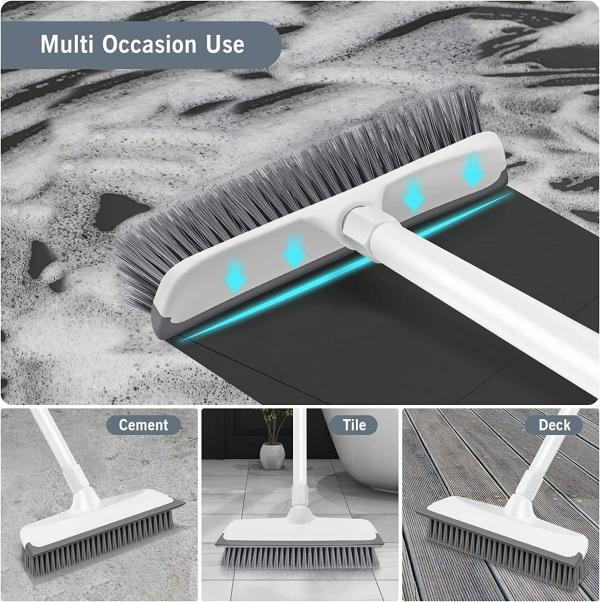 DIVUE Bathroom Cleaning Brush with Long Handle Floor Scrub Brush with