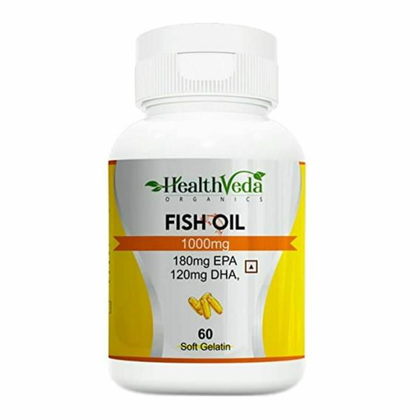 Health Veda Organics Omega 3 Fish Oil Capsules for Healthy Bones, Hair
