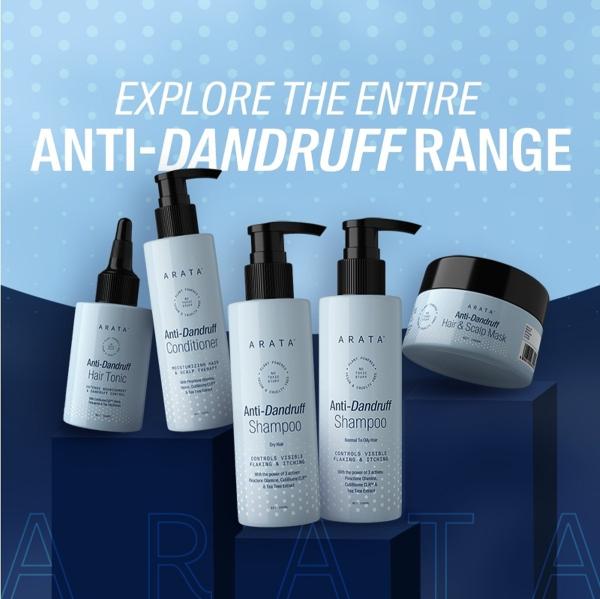 Arata Anti-Dandruff Hair Tonic | For All Hair Types | With Neem, Fenugreek,  Tea Tree Oil | Treats Dry, Itchy Flaky Scalp And Fights Dandruff - JioMart