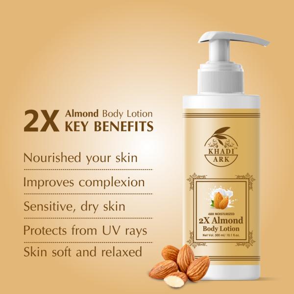 Khadi Ark Almond Body Lotion Skin Moisturizer Body Milk for Soft