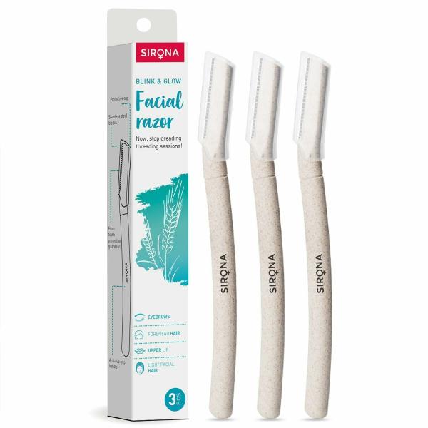Sirona Blink & Glow Facial Razor for Face, Upper Lips & Eyebrow Hair