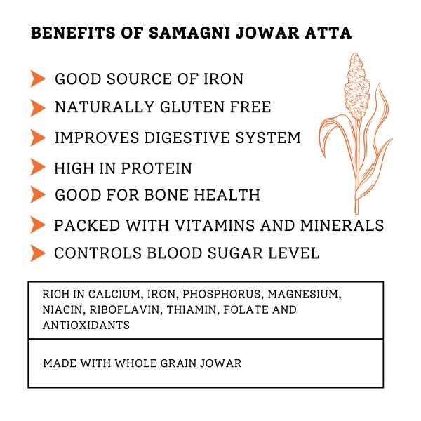 Samagni Jowar Atta Flour Low Glycemic Index GlutenFree Atta