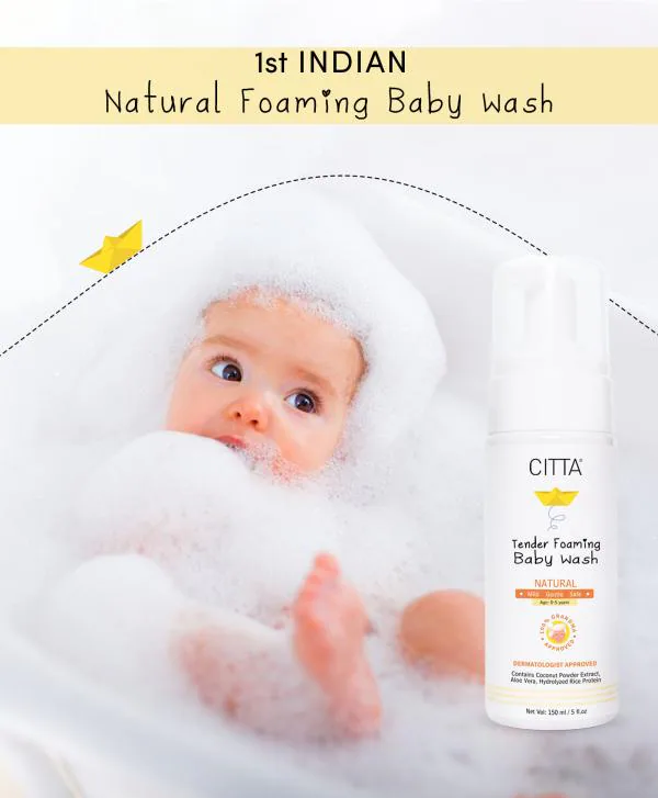Citta Natural Tender Foaming Baby Wash or Body Wash for Babies and Kids