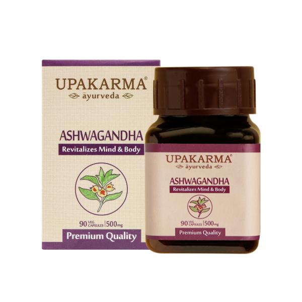 UPAKARMA Ayurveda Ashwagandha Pure Extract 500 mg, 90 Veggie Capsules
