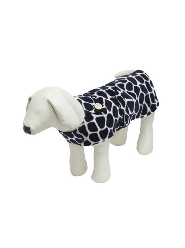 Lulala Dog Leopard print Velvet Jacket(XL,Black and White) JioMart