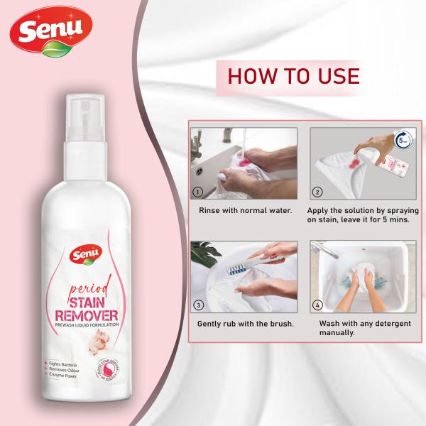 SENU PERIOD STAIN REMOVER PREWASH WITH BRUSH 100ML JioMart