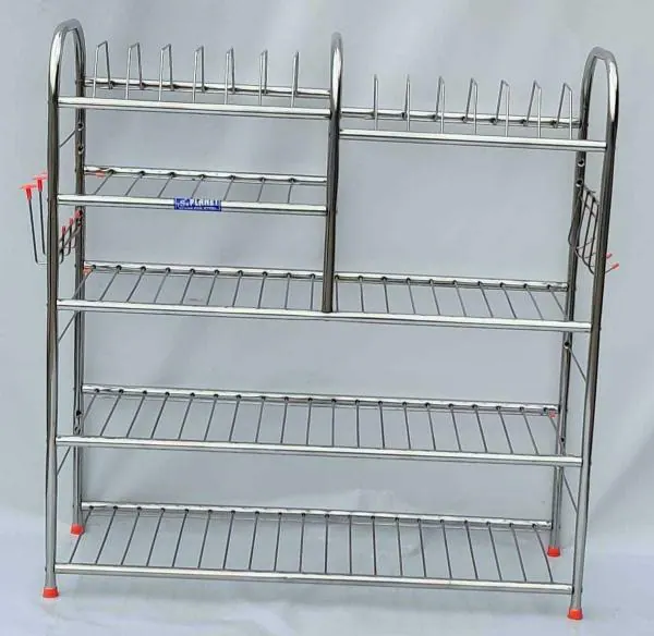 TSW Stainless Steel Round Pipe Stand Utensil Kitchen Rack,Silver JioMart