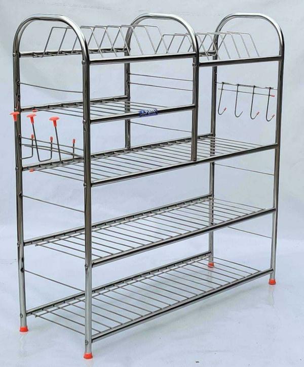 TSW Stainless Steel Round Pipe Stand Utensil Kitchen Rack,Silver JioMart