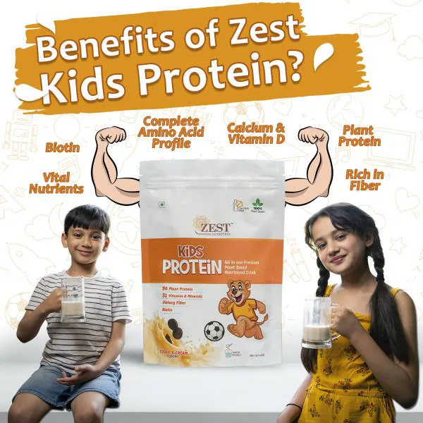 Zest Nutrition Kids Protein Health Drink Mix Cookie and Cream Flavour