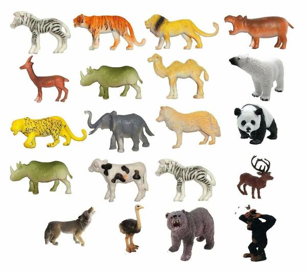 Grest Realistic Small Size Wild Safari Zoo African Jungle Animals Plastic  ToysSet for Kids -20 Piece - JioMart