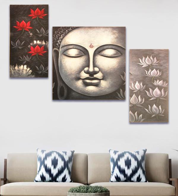 Shree Kala Lord Buddha Face Statue Painting JioMart