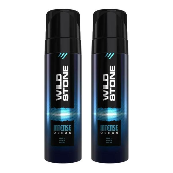 Wild Stone Intense Ocean No Gas Deodorant for Men, Pack of 2 (120ml
