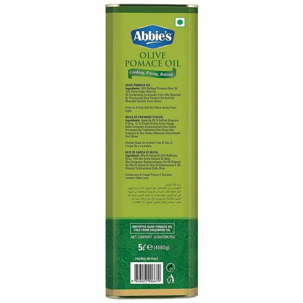 Abbie's 5L Pomace Olive Oil for Cooking with Goodness of 15 Extra Virgin Olive Oil, Packed in