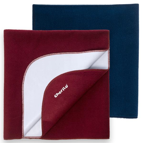 Cherilo Waterproof Baby Bed Protector Sheet Combo , Small (Maroon