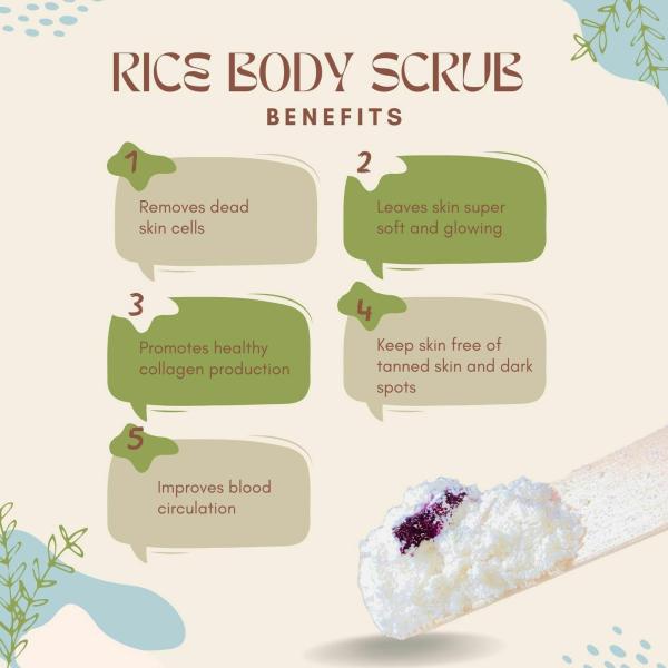 PURE NAKED NATURE Rice Body Scrub exfoliating skin whitening & hydrated