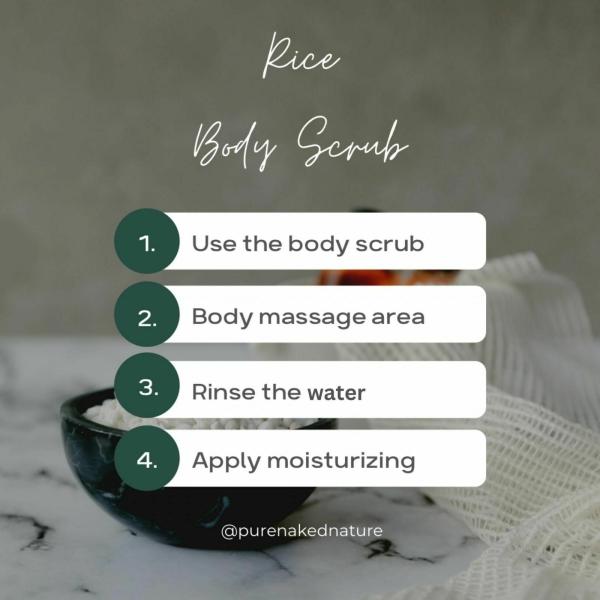 PURE NAKED NATURE Rice Body Scrub exfoliating skin whitening & hydrated