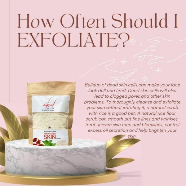 PURE NAKED NATURE Rice Body Scrub exfoliating skin whitening & hydrated