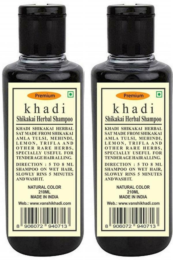 Premium Khadi Shikakai Shampoo, Color Protection, Anti-Hair Fall, Hair  Volumizing - 420 Ml (Pack Of 2) - JioMart