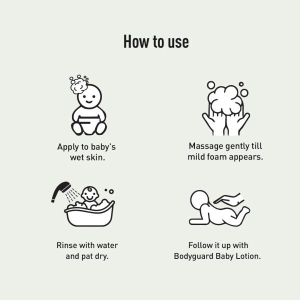 Bodyguard Head To Toe Baby Body Wash with Aloe Vera, Neem & Chamomile