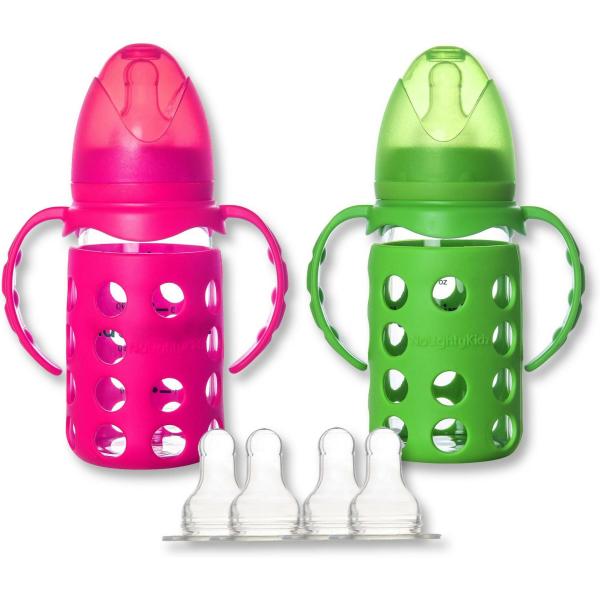 Naughty Kidz Pink and Green Baby Feeding Bottle 125ml Pack of 2 JioMart