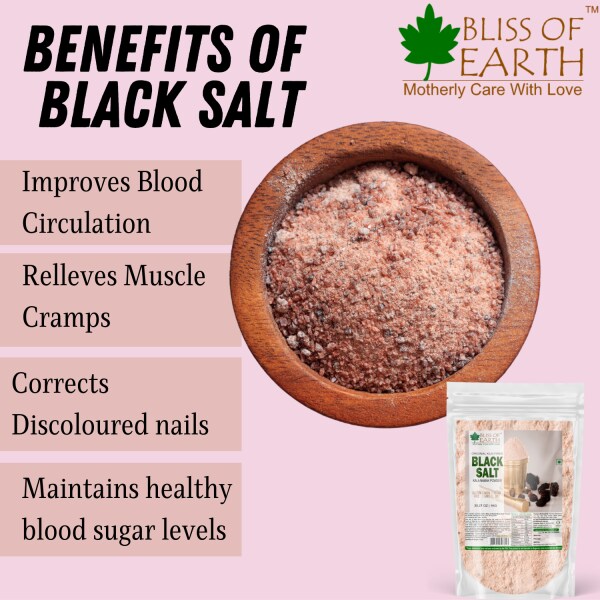 Bliss of Earth 500GM Traditional Kiln Fired Black Salt Powder Kala
