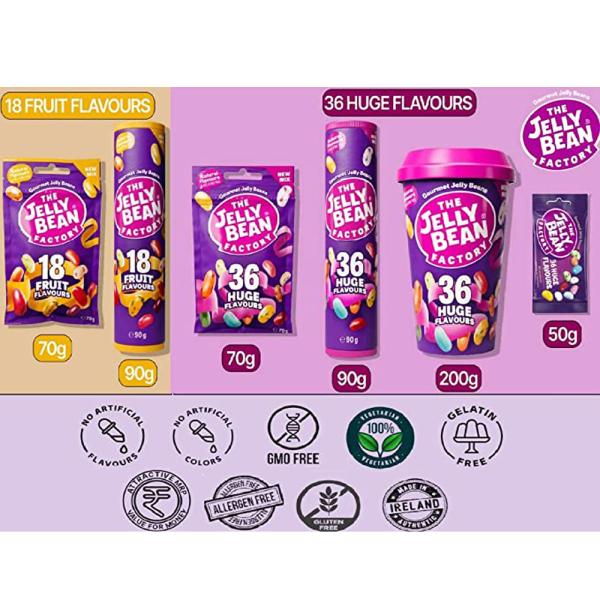 The Jelly Bean Factory Gelatine Free 18 Fruit Flavors Jelly Bean Candy