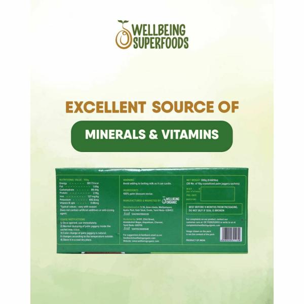 Palm Culture's Crystallised Palm Jaggery 10 grams * 30 Sachets Low