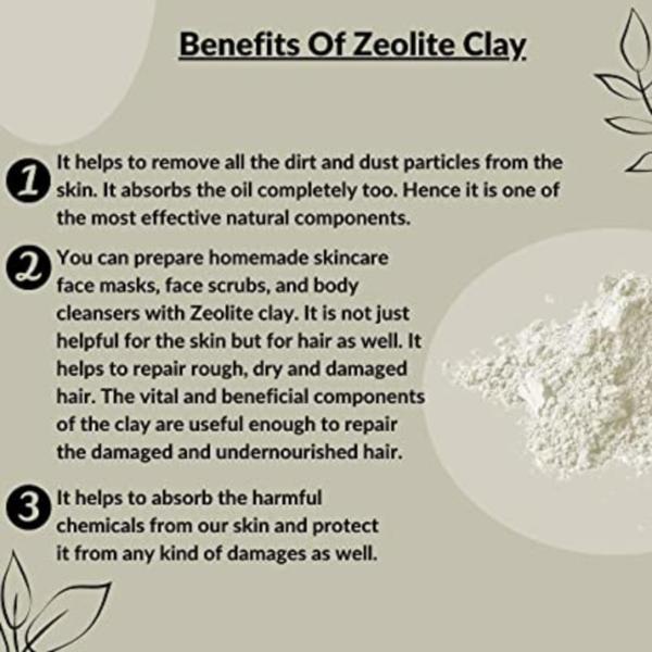 Mi Nature Zeolite Clay Powder For Skincare Face Masks, Face Scrubs, Body Cleansersand Repair