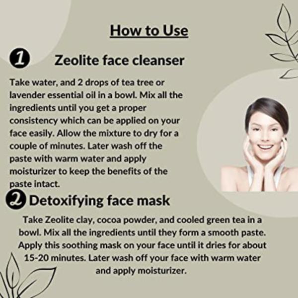 Mi Nature Zeolite Clay Powder For Skincare Face Masks, Face Scrubs, Body Cleansersand Repair