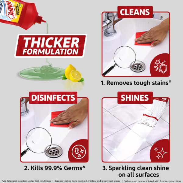 Harpic Disinfectant Bathroom Cleaner Liquid Lemon 1L JioMart