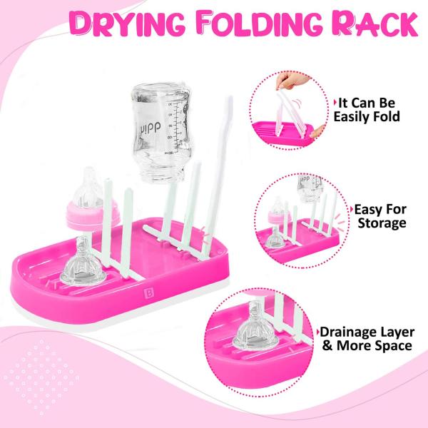Bembika Pink Silicone Baby Drying Rack Folding For Kids JioMart