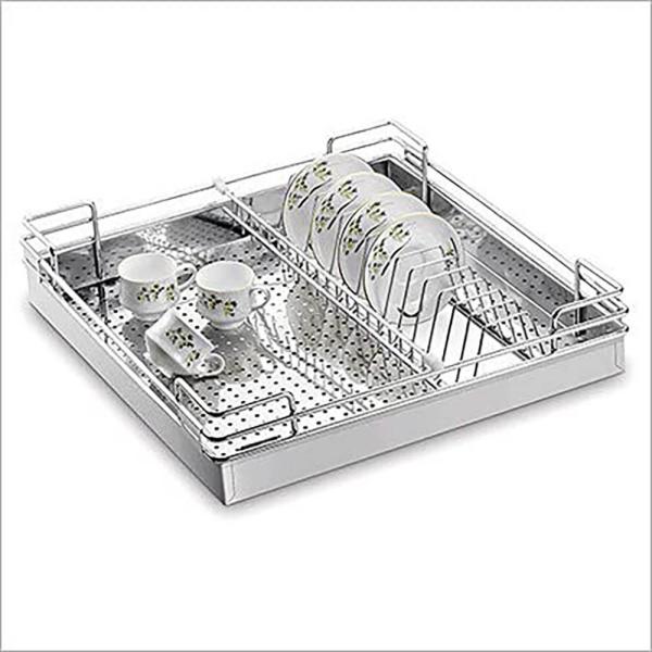 Devashree Stainless Steel Perforated Cup & Saucer Kitchen Basket (W12 x