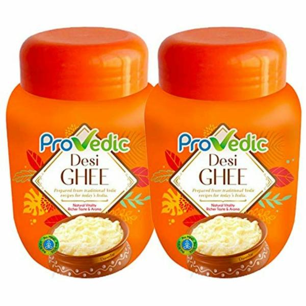 ProVedic Pure Desi Ghee PET Jar Pack of 2 (1 Liter Each) For Better