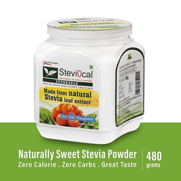 Steviocal Free of Sugar Natural Stevia Sweetener Jar 480gm JioMart